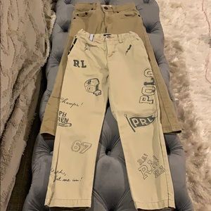 Lot of 2 Boys Khaki Pants